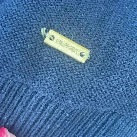 Tommy Hilfiger Mens XXL Classic Navy Blue Long Sleeve V Neck Pull Over Sweater - Picture 3 of 8